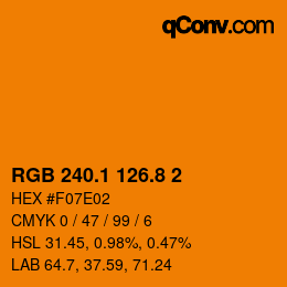 カラーコード: RGB 240.1 126.8 2 | qconv.com