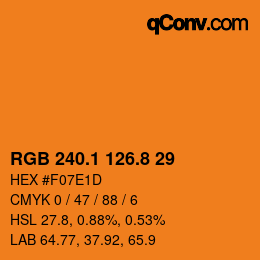 Color code: RGB 240.1 126.8 29 | qconv.com