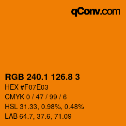 カラーコード: RGB 240.1 126.8 3 | qconv.com