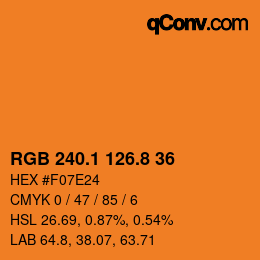 Color code: RGB 240.1 126.8 36 | qconv.com