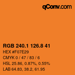 Color code: RGB 240.1 126.8 41 | qconv.com