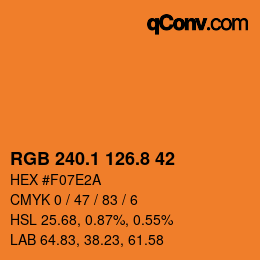 Color code: RGB 240.1 126.8 42 | qconv.com