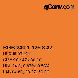 Color code: RGB 240.1 126.8 47 | qconv.com