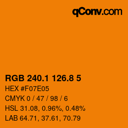 Color code: RGB 240.1 126.8 5 | qconv.com