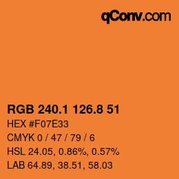 Color code: RGB 240.1 126.8 51 | qconv.com