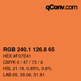 Color code: RGB 240.1 126.8 65 | qconv.com