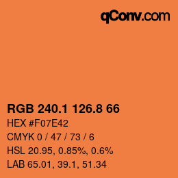 Color code: RGB 240.1 126.8 66 | qconv.com