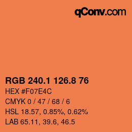 Color code: RGB 240.1 126.8 76 | qconv.com
