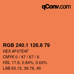 カラーコード: RGB 240.1 126.8 79 | qconv.com