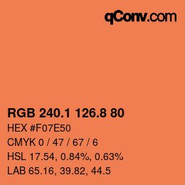 Color code: RGB 240.1 126.8 80 | qconv.com
