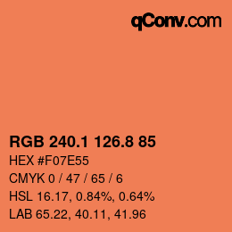 Color code: RGB 240.1 126.8 85 | qconv.com