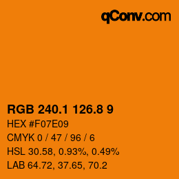 Color code: RGB 240.1 126.8 9 | qconv.com