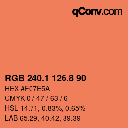Color code: RGB 240.1 126.8 90 | qconv.com