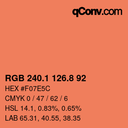 カラーコード: RGB 240.1 126.8 92 | qconv.com
