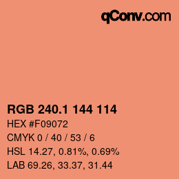 カラーコード: RGB 240.1 144 114 | qconv.com