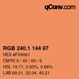 Color code: RGB 240.1 144 97 | qconv.com