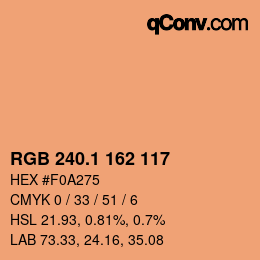 カラーコード: RGB 240.1 162 117 | qconv.com