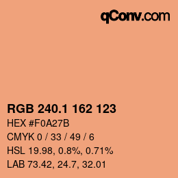 カラーコード: RGB 240.1 162 123 | qconv.com