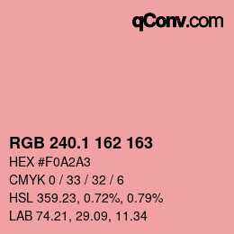 カラーコード: RGB 240.1 162 163 | qconv.com