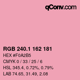 カラーコード: RGB 240.1 162 181 | qconv.com