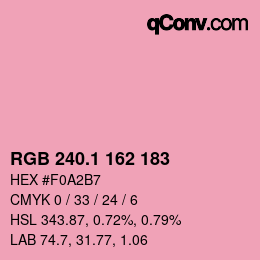 カラーコード: RGB 240.1 162 183 | qconv.com