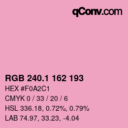 カラーコード: RGB 240.1 162 193 | qconv.com