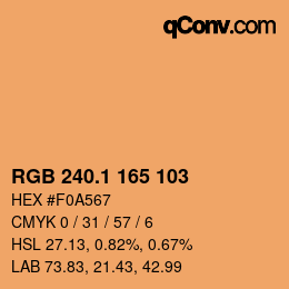 カラーコード: RGB 240.1 165 103 | qconv.com