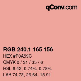 カラーコード: RGB 240.1 165 156 | qconv.com