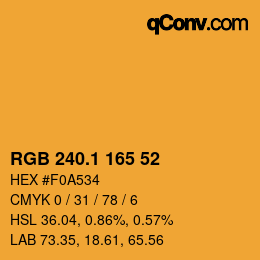 カラーコード: RGB 240.1 165 52 | qconv.com