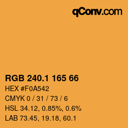 カラーコード: RGB 240.1 165 66 | qconv.com