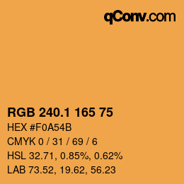 カラーコード: RGB 240.1 165 75 | qconv.com