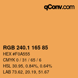 カラーコード: RGB 240.1 165 85 | qconv.com