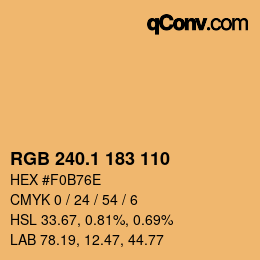 カラーコード: RGB 240.1 183 110 | qconv.com