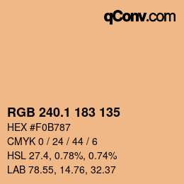 カラーコード: RGB 240.1 183 135 | qconv.com
