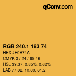 カラーコード: RGB 240.1 183 74 | qconv.com