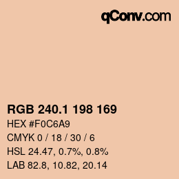 Color code: RGB 240.1 198 169 | qconv.com
