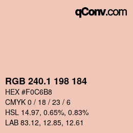 カラーコード: RGB 240.1 198 184 | qconv.com