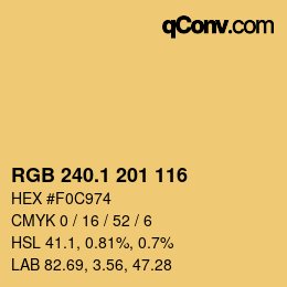 カラーコード: RGB 240.1 201 116 | qconv.com