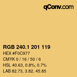カラーコード: RGB 240.1 201 119 | qconv.com