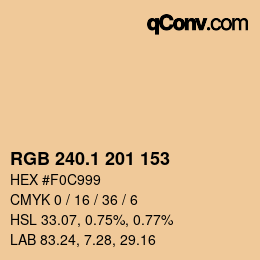 カラーコード: RGB 240.1 201 153 | qconv.com