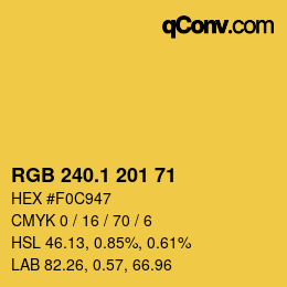 カラーコード: RGB 240.1 201 71 | qconv.com