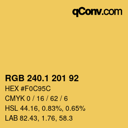 カラーコード: RGB 240.1 201 92 | qconv.com