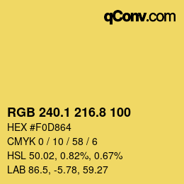 カラーコード: RGB 240.1 216.8 100 | qconv.com