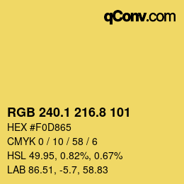 カラーコード: RGB 240.1 216.8 101 | qconv.com