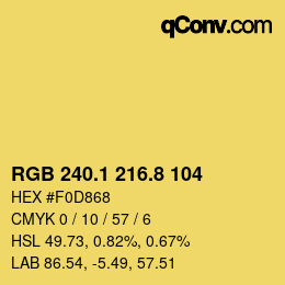 カラーコード: RGB 240.1 216.8 104 | qconv.com