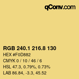 Color code: RGB 240.1 216.8 130 | qconv.com