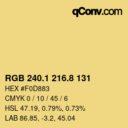 Color code: RGB 240.1 216.8 131 | qconv.com