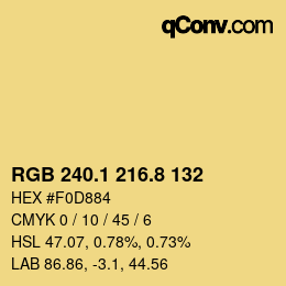 Color code: RGB 240.1 216.8 132 | qconv.com