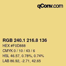 Color code: RGB 240.1 216.8 136 | qconv.com