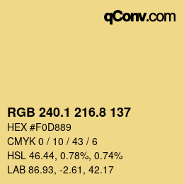 Color code: RGB 240.1 216.8 137 | qconv.com